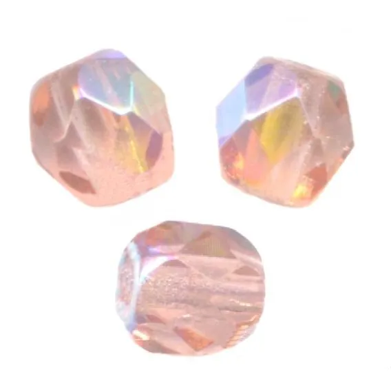50 Perles Facettes cristal de boheme 4mm - LIGHT ROSE AB