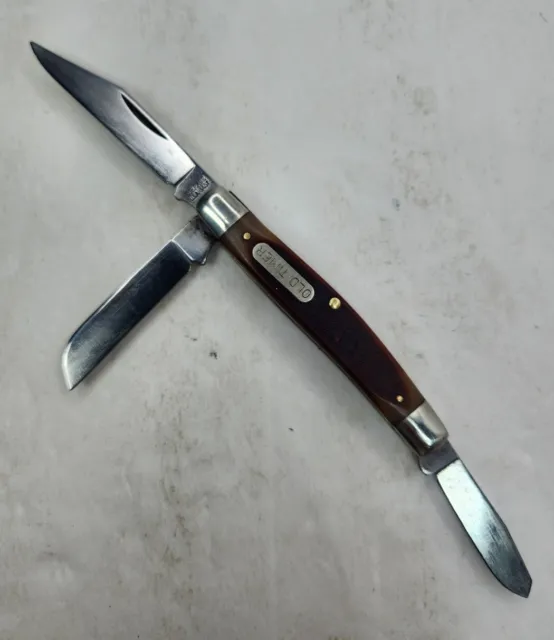 Vintage Schrade Old Timer 340T Middleman 3 Blade Stockman Knife USA