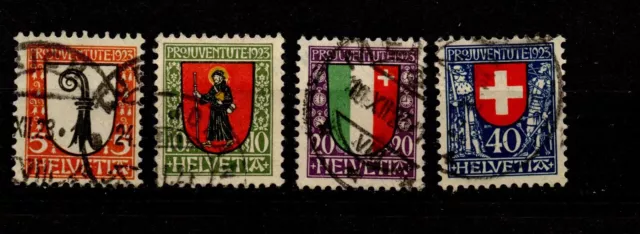 Schweiz 1923 "Pro Juventute" Mi Nr 185-188 gestempelt