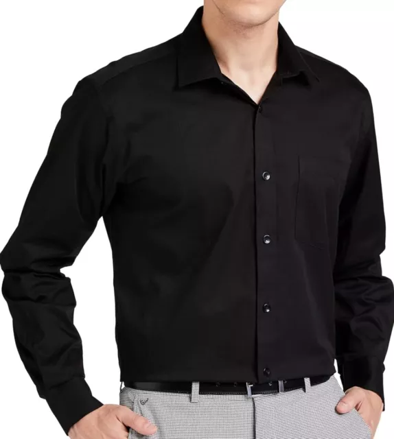 Gant Men's Long Sleeve Shirt's 100% Cotton Regular Fit Formal Shirt Black Color