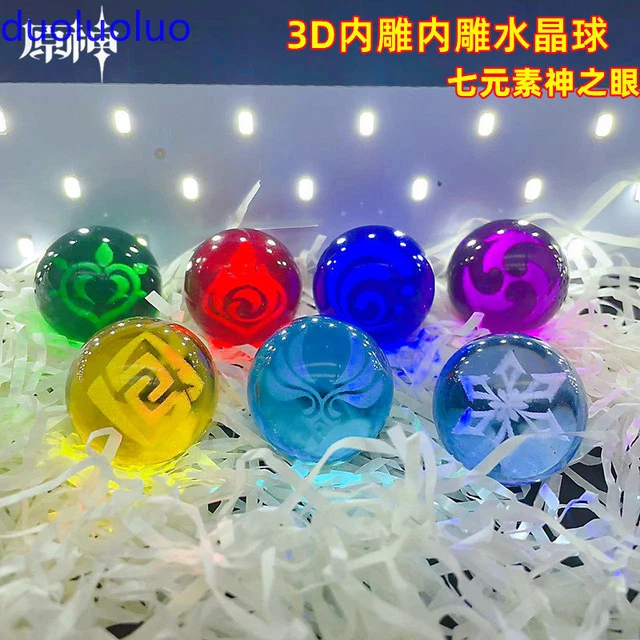 3cm Anime Genshin Impact Elements Vision Small Crystal Ball Decoration Gift