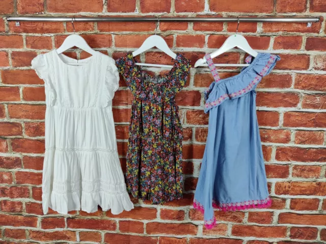 Girls Bundle Age 6-7 Years Monsoon H&M Next Playsuit Dress Summer White 122Cm