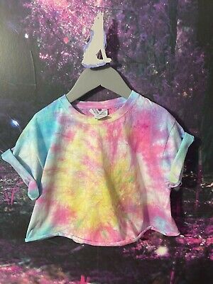 Violet Lupi Da Donna Bambine Tie Dye Rainbow quarantena Crop Top T-shirt 3
