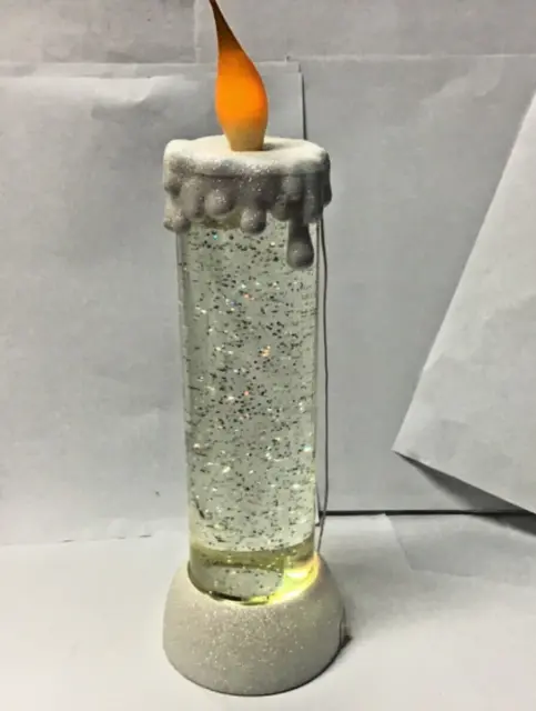 Christmas glitter water candle battery operated color changing see video 12”