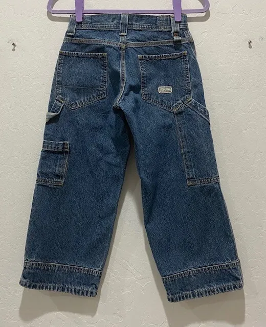 Kids Vintage Levi's Size 8 Reg Carpenter Jeans Adjustable Waist Zipper Fly Blue