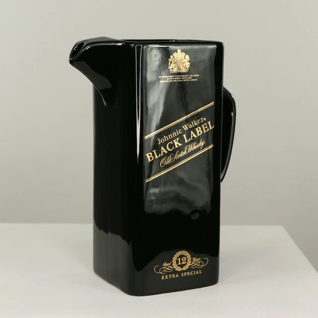 JOHNNIE WALKER BLACK Label Scotch Whisky Jug With Gold Decorative