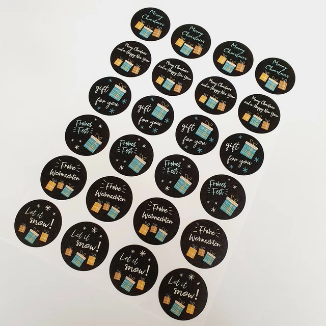 48 Geschenkaufkleber Frohe Weihnachten Sticker Etiketten Merry Xmas Gift 35mm