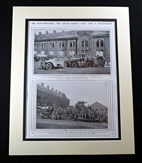 WW1 GERMAN ARTILLERY Gun Black Maria Siege Guns Enemy Weaponry Print ...