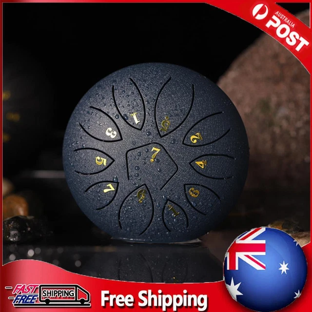 6 Inch 11-Note Tongue Drum with Drumsticks Hand Pan Ethereal Drums (Navy)