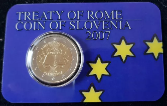 Mds Slowenien 2 Euro 2007 "Römische Verträge" In Coincard