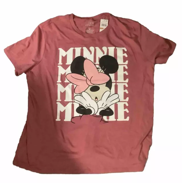 Disney Minnie Mouse Womens Pink/rose Short Sleeve Crew Neck T-Shirt Size 3X