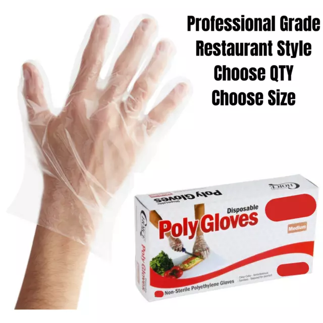 Premium Food Service Gloves, Poly, Latex Free, Disposable, Easy Removal ⭐⭐⭐⭐⭐