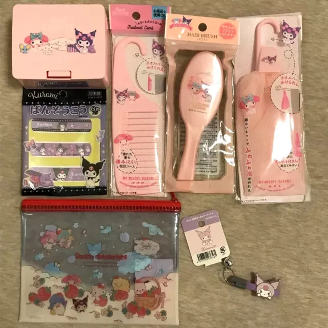 Kuromi Set of 7 Beauty goods bundles Treatment comb Pouch Sanrio Cute Lot Japan