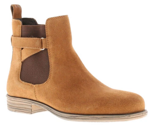 Leather Collection Femmes Bottines Daim Buck Fermeture Éclair Marron UK Taille
