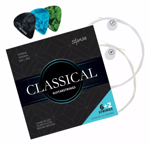 Konzertgitarre Gitarrensaiten Konzertgitarre Nylon Saiten Satz Classic Strings