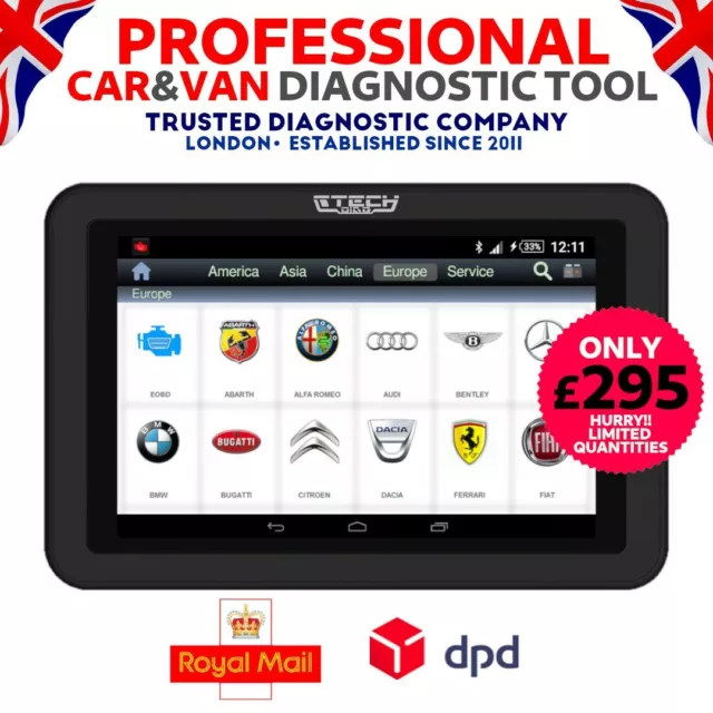 iCarsoft CR Max + Free Screen Protector - Professional Multibrand  Automotive Diagnostic Scanner - Read/Erase Faults Codes - Reset Oil Service  - Coding & Programming 