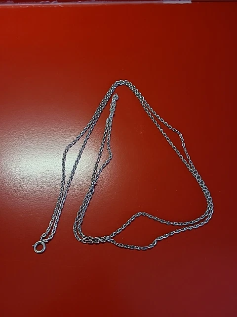 Chaine Sautoir Pour Montre De Gousset En Argent Massif - 115cm, Ancienne Et D'occasion