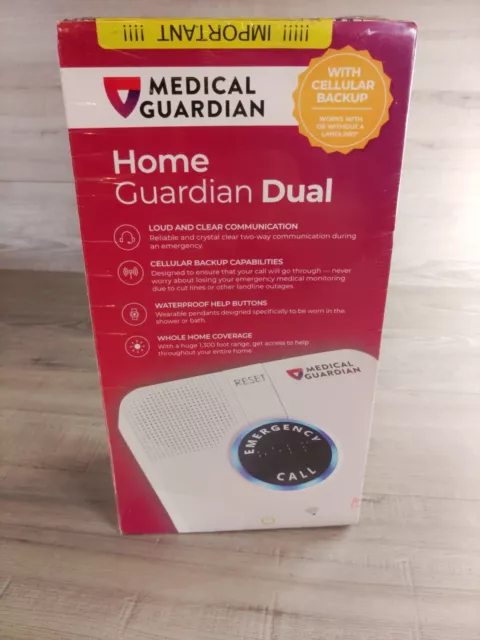 Home Guardian Dual Medical Alert System 1,300' Range CallsW/ Cellular Backup.