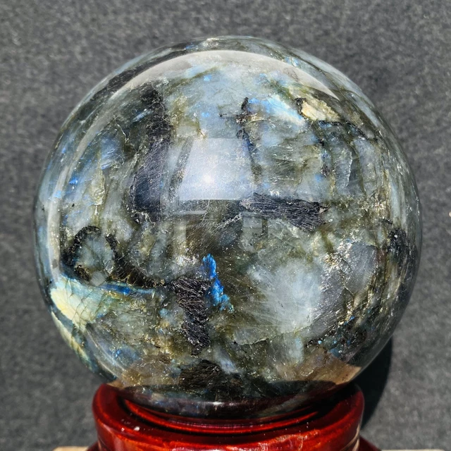 Natural labradorite moonstone ball rainbow quartz crystal sphere 2700g