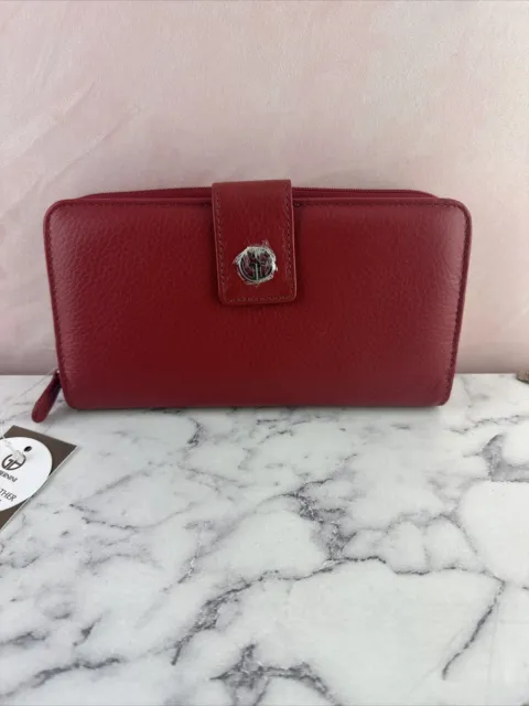 NWT GIANI BERNINI Softy Leather All In One Wallet Red