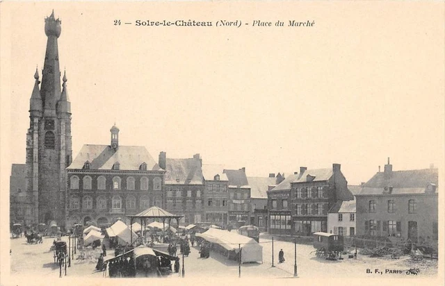 CPA 59 SOLRE LE CHATEAU PLACE DE MARCH (animated