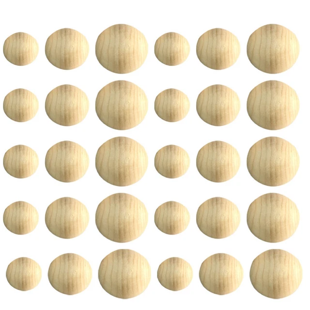 30 piezas bolas medias artesanales para hágalo usted mismo mitad bolas artesanales bolas de madera para proyectos de arte