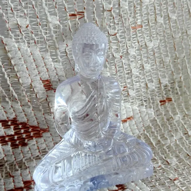 Mini Transparent Lord Buddha Statue Meditative Figurine Home Decor Dashboard 7