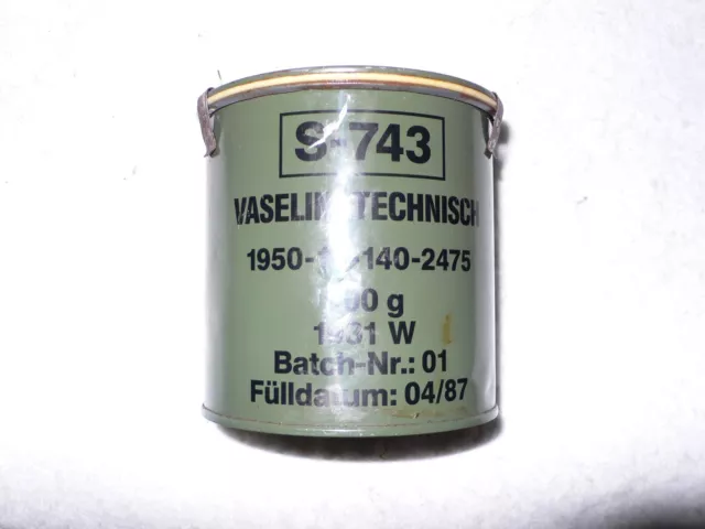 Original Bundeswehr S-743 Vaseline Fett 500 ml technische Vaseline Schmierstoff