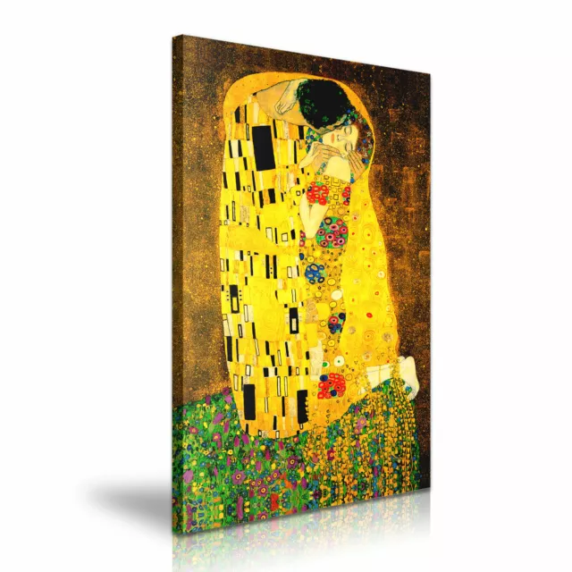 New Gustav Klimt The Kiss Painting Canvas Print Wall Art ~ More Sizes To Choose