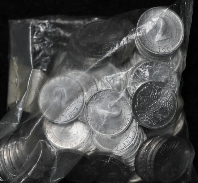 Bag of 76 Uncirculated 1968 Austria 2 Groschen Coins!!
