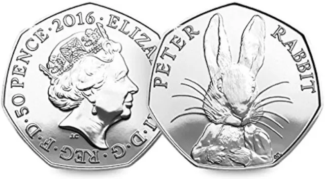 BEATRIX POTTER - Peter Rabbit 2016, Rare 50p Circulated Coin  **Good Condition**