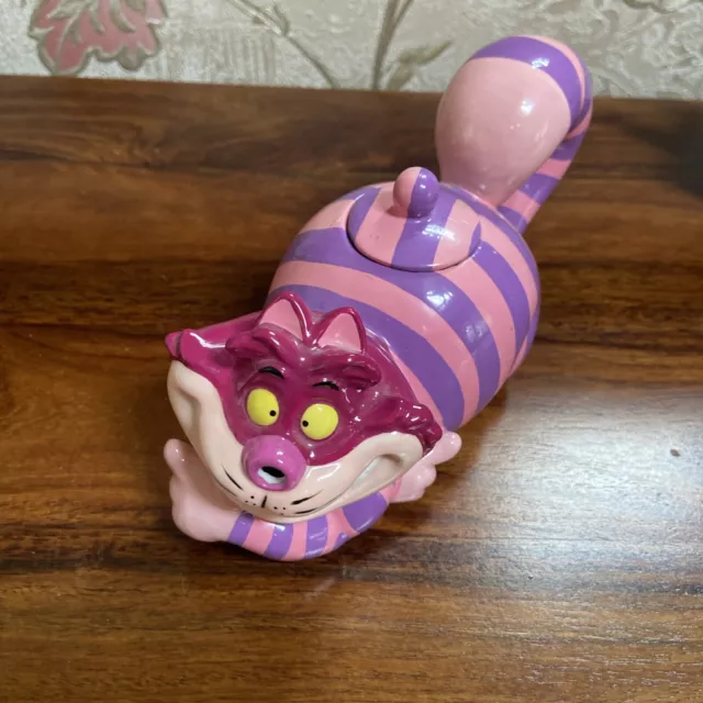 Cheshire Cat shaped teapot Alice in Wonderland Walt Disney Gallery, 3 Tea Cups