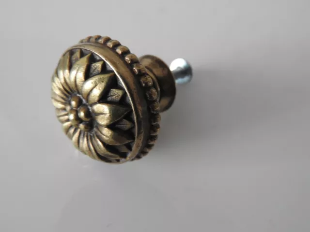 Ancien Bouton Poignee Bronze Tiroir Meuble Bureau Cuisine Placard Quincaillerie