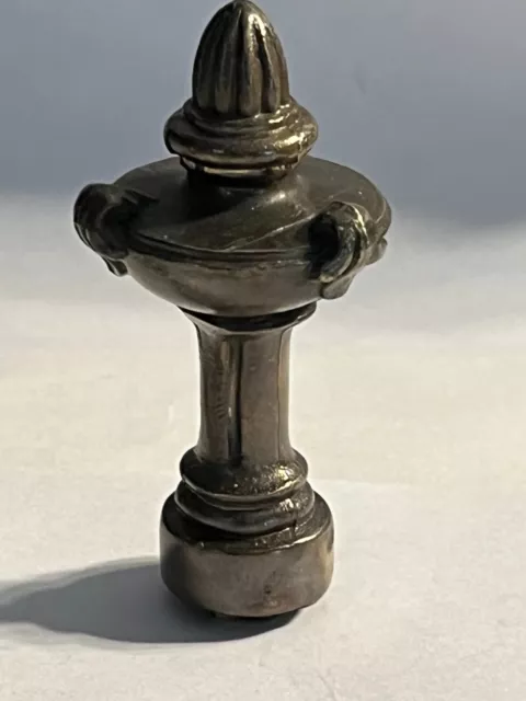 Antique vintage solid brass 2 1/2" high ornate lamp finial light part