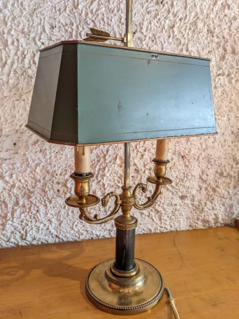 Ancienne lampe bouillotte Empire bronze beau modèle luminaire ancien déco