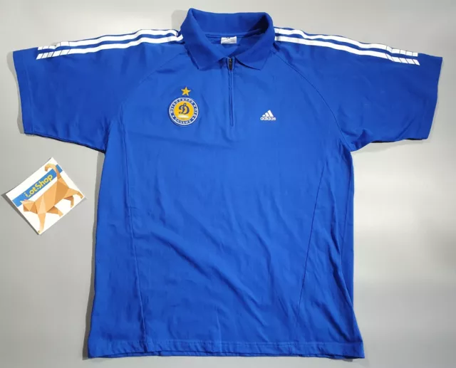 Vintage 2005 Dynamo Kyiv Ukraine Kiev Football Soccer Cotton Polo Shirt Size L