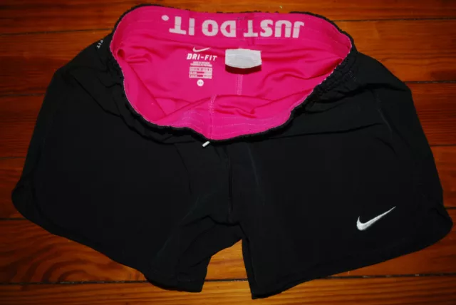 Women's Nike Dri‑FIT 3.5" Phantom Black / Pink Athletic Shorts (X-Small)