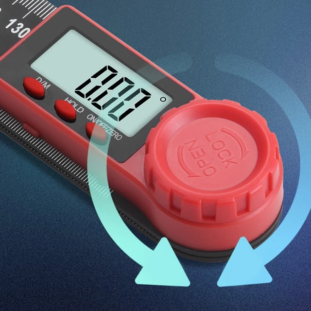 2-in-1 200mm Digital Protractor with LCD Display Protractor with 360° Rotatable