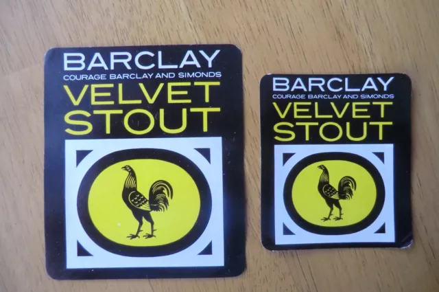 Mint Pair Courage Barclays & Simonds Velvet Stout Brewery Bottle Labels