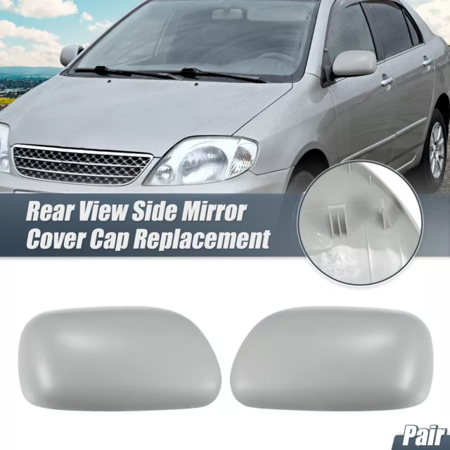 Pair Rearview Mirror Cover Cap Replacement Gray for Toyota COROLLA 2000-2006