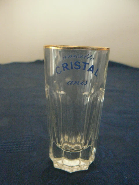 Lot de 6 anciens verres Anisette Cristal Publicitaire Pastis