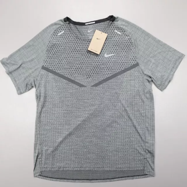 Nike Tech Running Shirt Dri-Fit Adv Slim Fit Lightweight Black Grey DM4753-010