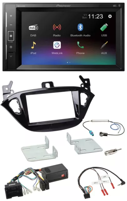 Pioneer DAB Lenkrad 2DIN Bluetooth USB Autoradio für Opel Adam ab 2013 Corsa E