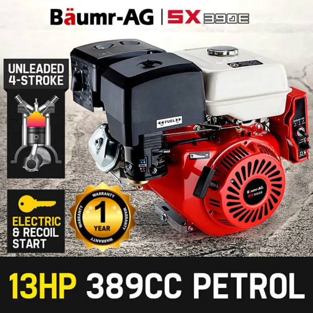 BAUMR-AG 13HP Petrol Stationary Engine OHV 4 Stroke Horizontal Shaft Electric St