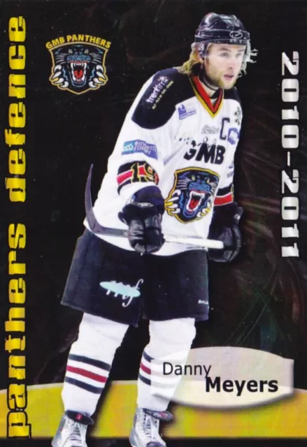 Danny Meyers, Nottingham Panthers/Flames/Bees, Rare 2010-11 Team-Issued Card.