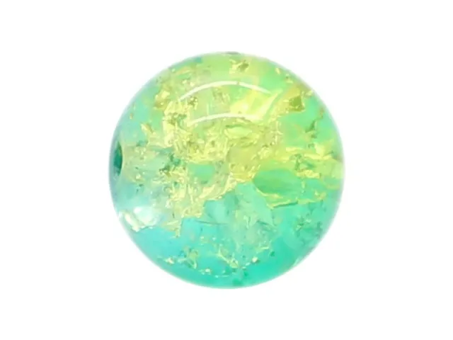 30 x Perle en Verre Craquelé Bicolore 10mm Vert