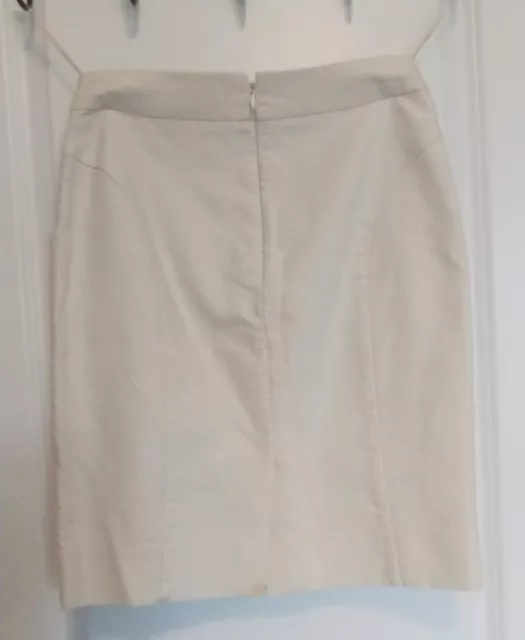 J.CREW Ivory Classic No. 2 Lined Pencil Skirt in Cotton Twill Size 0 2