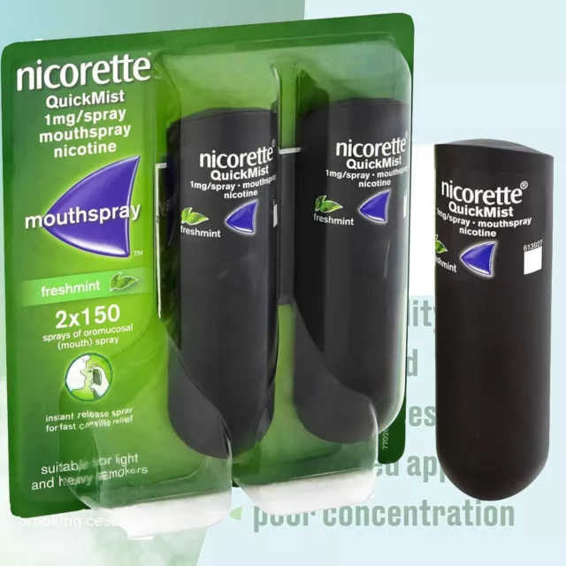 Nicorette Quick Mist 1mg Spray Mouth spray Nicotine Freshmint-Duo 2 x 150