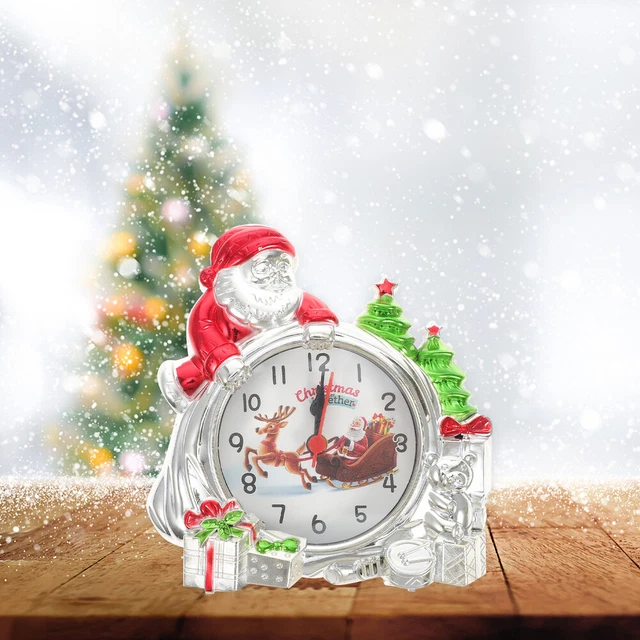 1 pieza Reloj despertador Reloj de Navidad Decoración Creativo Reloj Deaktop Sin Batería