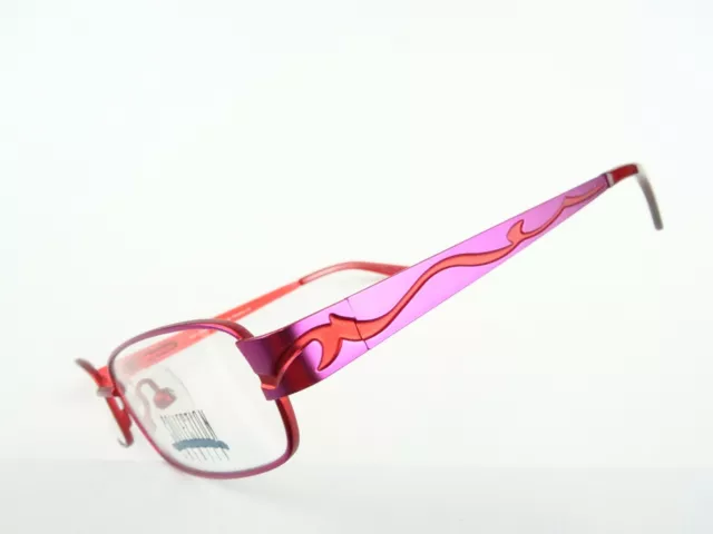 Kleine Brille pink fetzige Brillenfassung Metallgestell schmal zierlich Gr. S